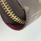 Louis Vuitton Zippy Wallet Round Zip Around Monogram Brown Fuchsia — view 3