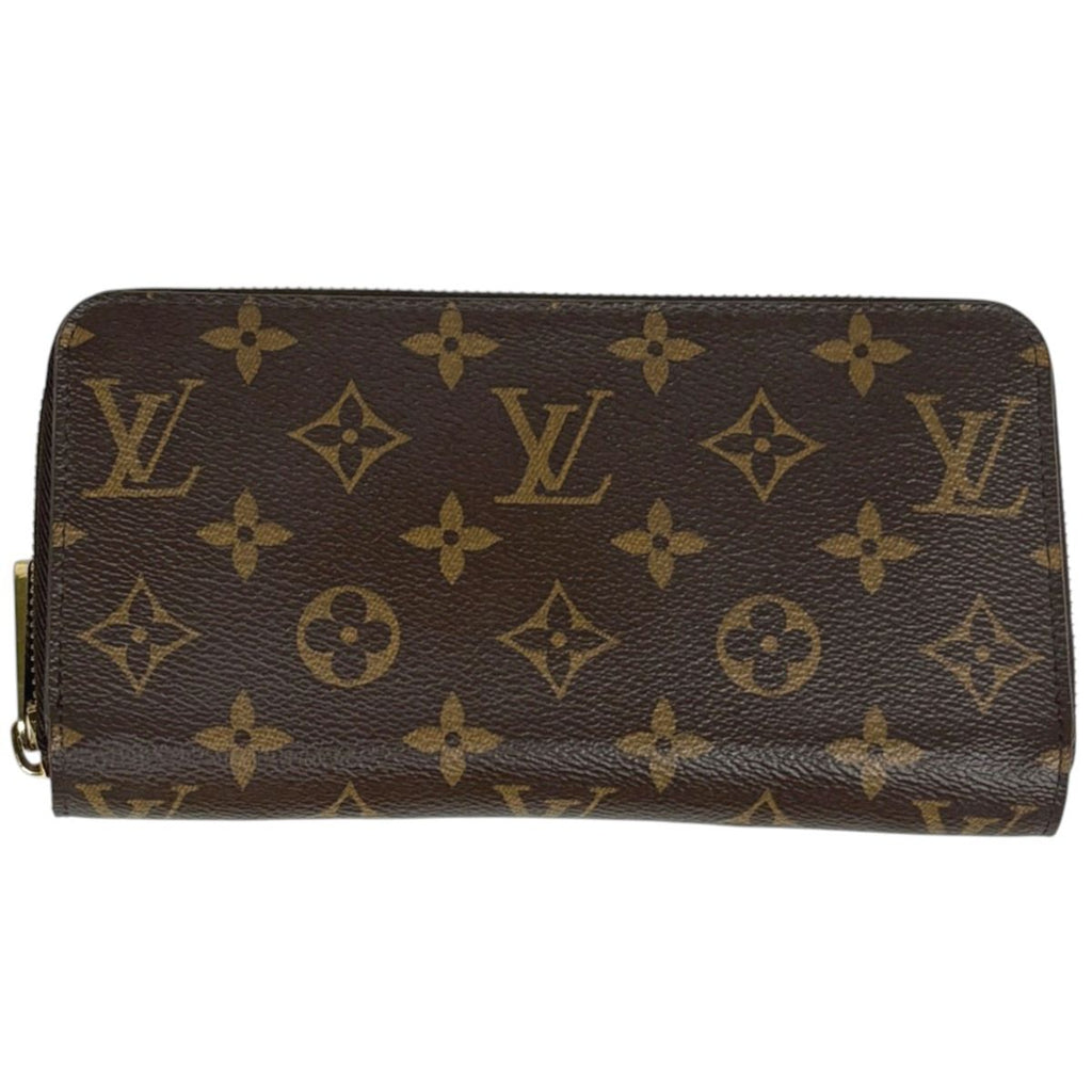 Louis Vuitton Zippy Wallet Round Zip Around Monogram Brown Fuchsia