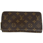Louis Vuitton Zippy Wallet Round Zip Around Monogram Brown Fuchsia