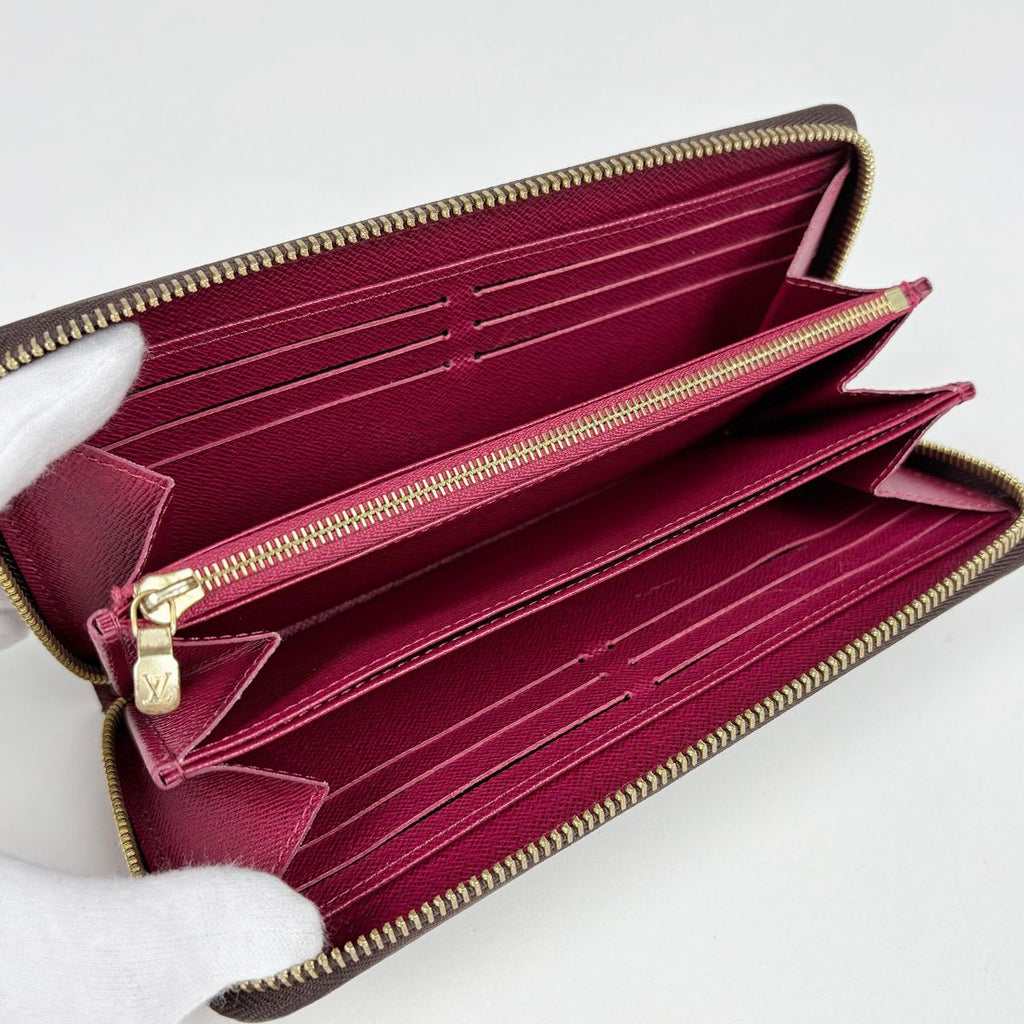 Louis Vuitton Zippy Wallet Round Zip Around Monogram Brown Fuchsia — view 6
