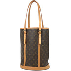 Louis Vuitton Bucket GM Tote Shoulder Bag Shape Monogram Brown