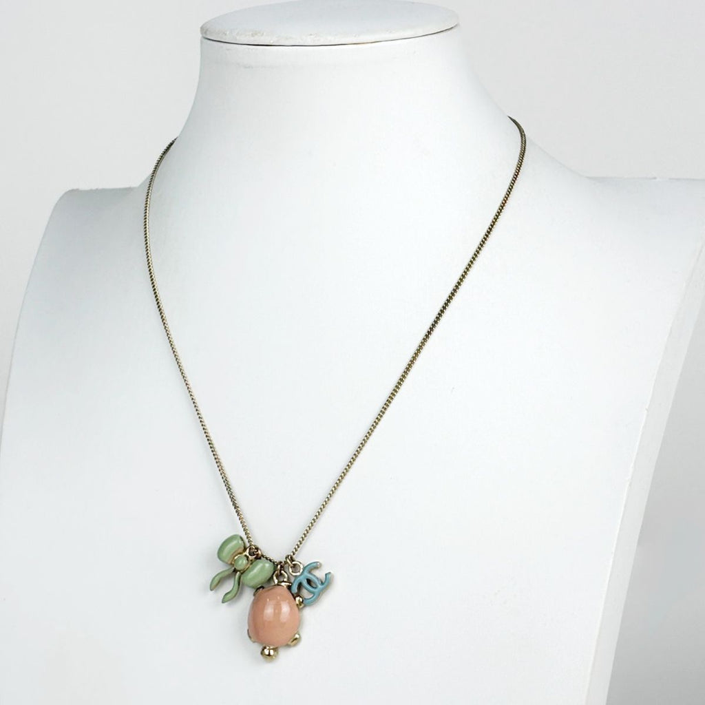 Chanel Necklace CC Logo Ribbon Turtle Motif Gold Plated — view 5