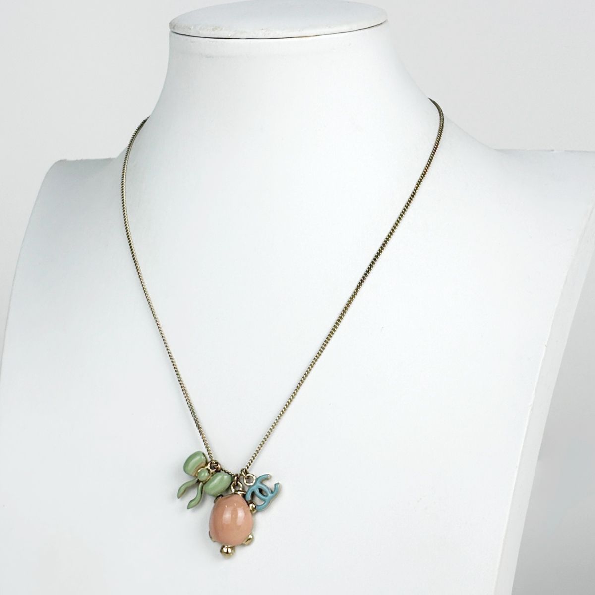Chanel Necklace CC Logo Ribbon Turtle Motif Gold Plated — view 5