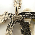 Chanel Necklace CC Logo Ribbon Gold Plated Black White — view 4