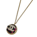 Chanel Necklace CC Logo Rhinestone Gold