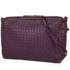 Bottega Veneta Shoulder Bag Intrecciato Leather Bordeaux
