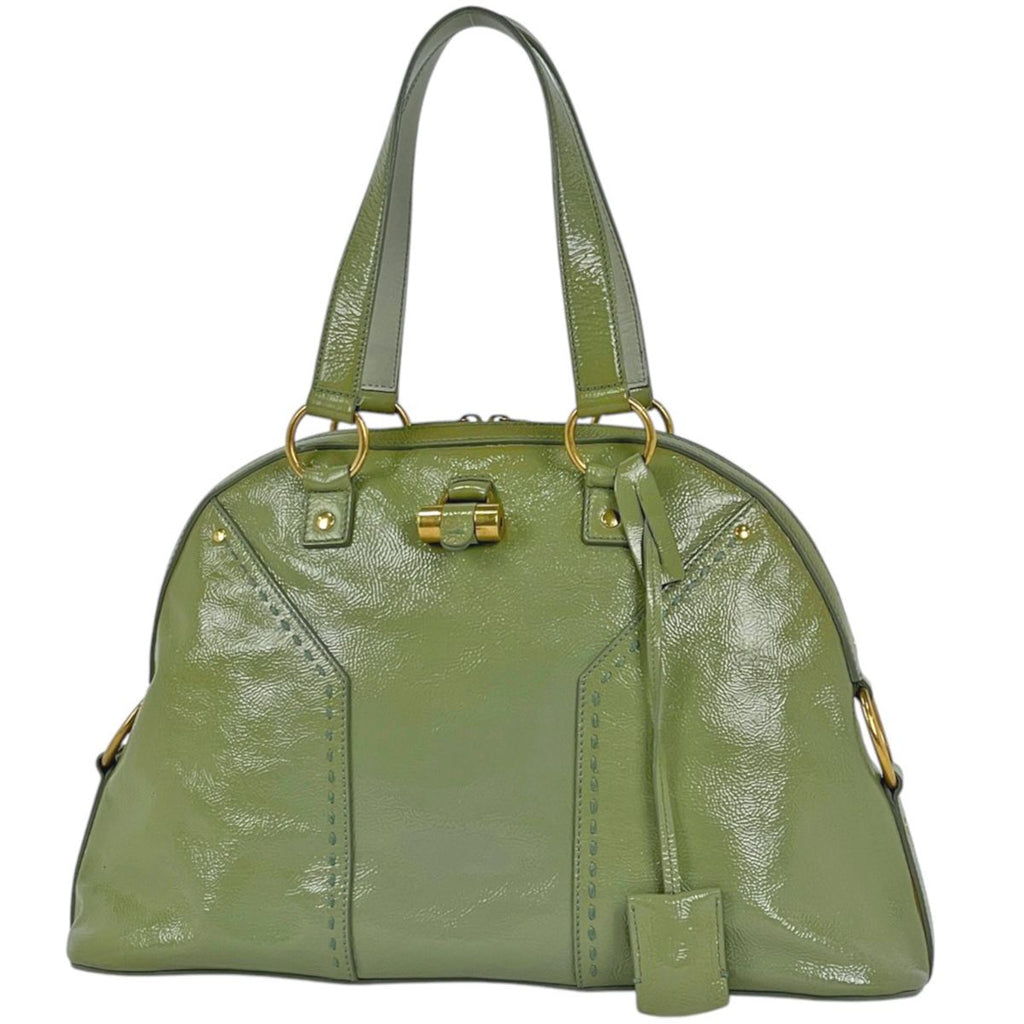 Saint Laurent Handbag Muse Patent Leather Green
