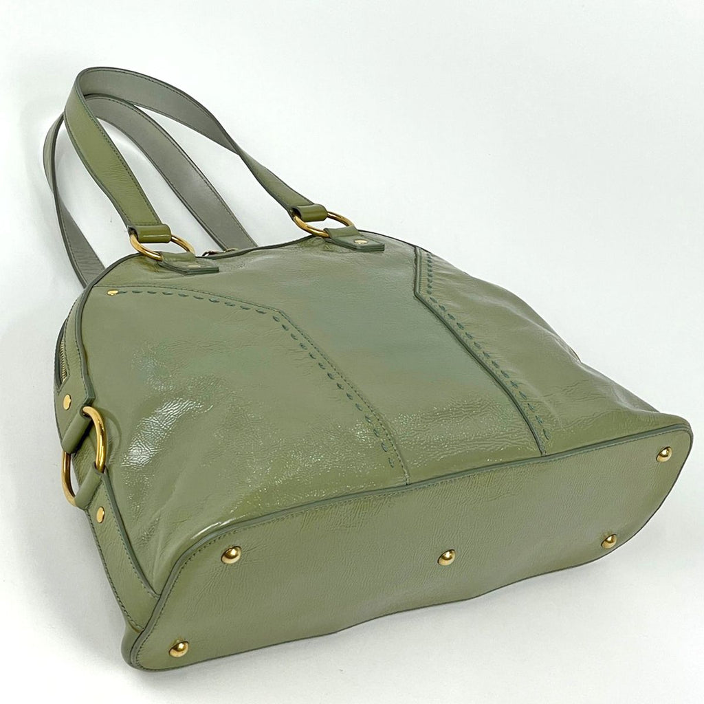 Saint Laurent Handbag Muse Patent Leather Green — view 2