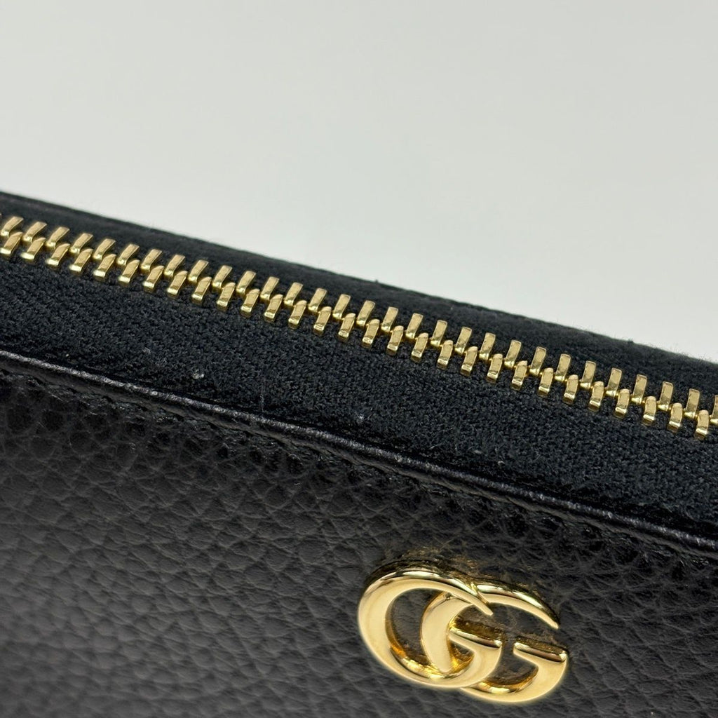 Gucci Wallet GG Marmont Double G Zip Around Leather Black — view 4