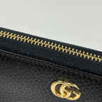 Gucci Wallet GG Marmont Double G Zip Around Leather Black — view 4