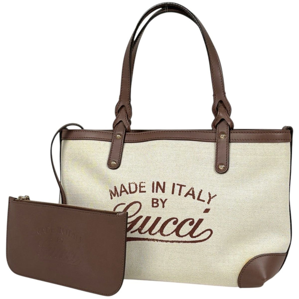 Gucci Tote Craft Canvas Beige Brown