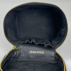 Chanel Makeup Pouch CC Logo Vanity Back Patent Leather Black — view 8