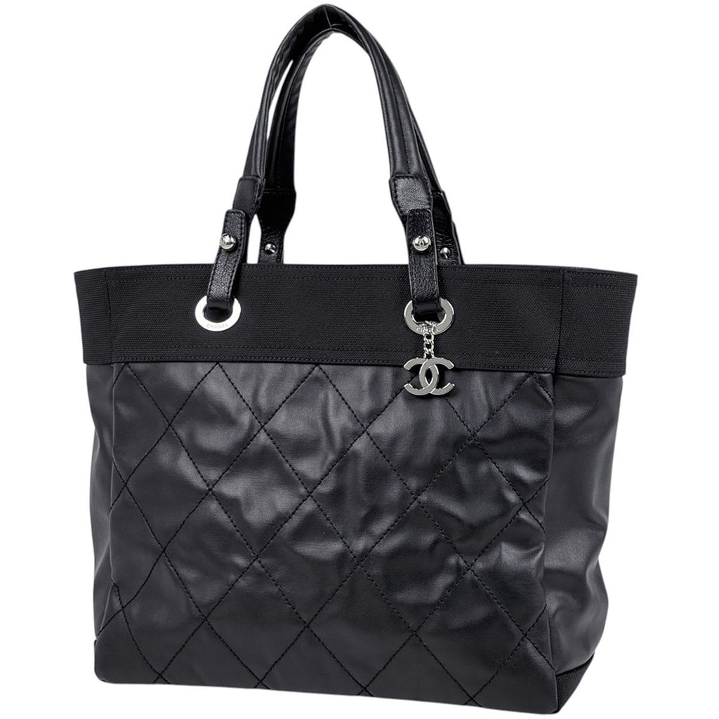 Chanel Tote Paris Biarritz MM CC Logo Black