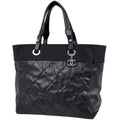 Chanel Tote Paris Biarritz MM CC Logo Black