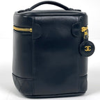 Chanel Makeup Pouch Bicolor CC Logo Vanity Leather Black — view 2