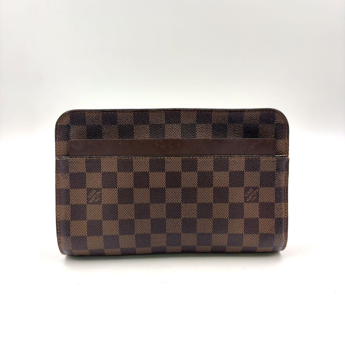 Louis Vuitton Damier Saint Louis Second Leather Brown Clutch Gold