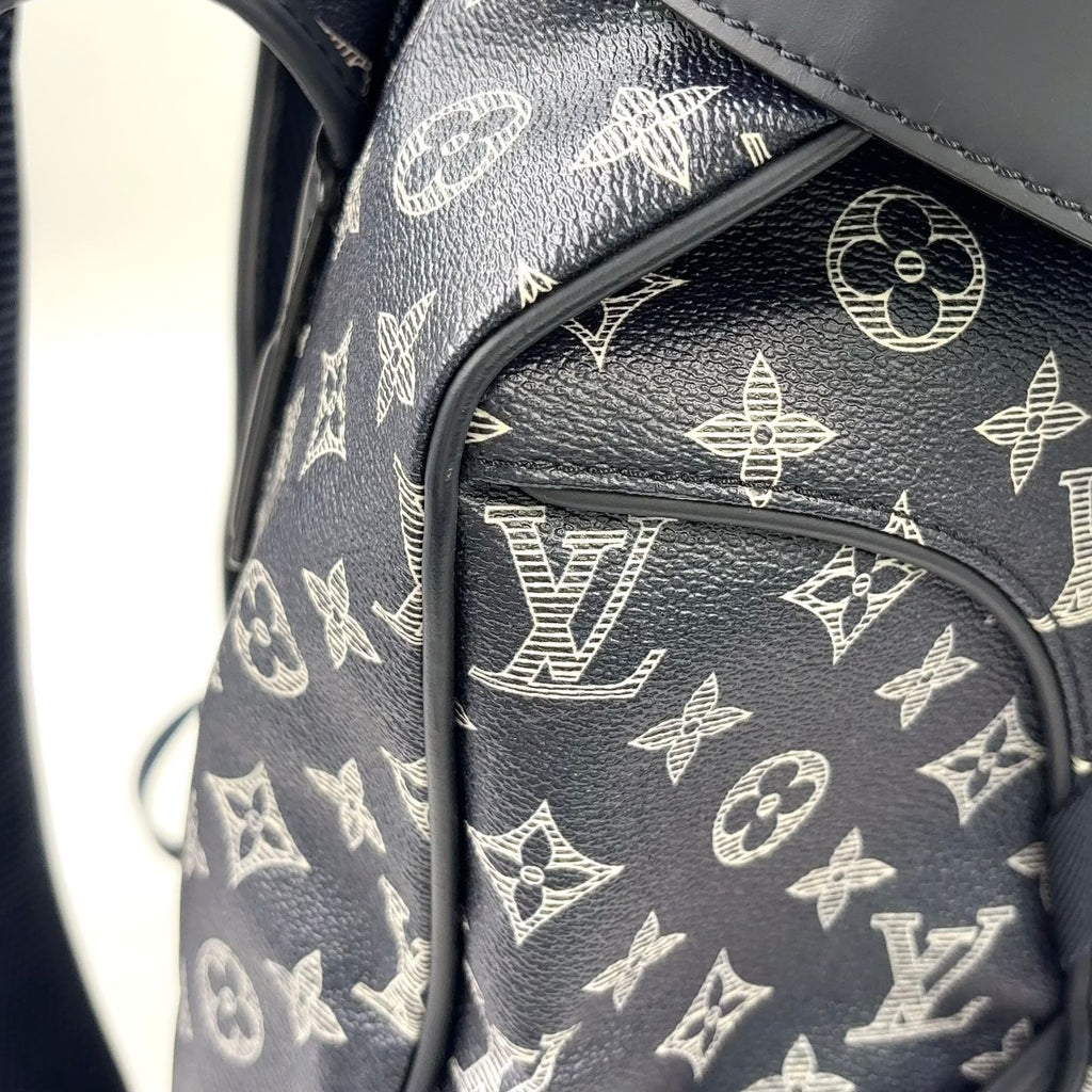 Louis Vuitton Chapman Collaboration Hiking Leather Navy Backpack Silver — view 7