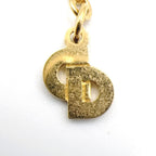 Dior CD Logo Rhinestone Gold Necklace — view 4