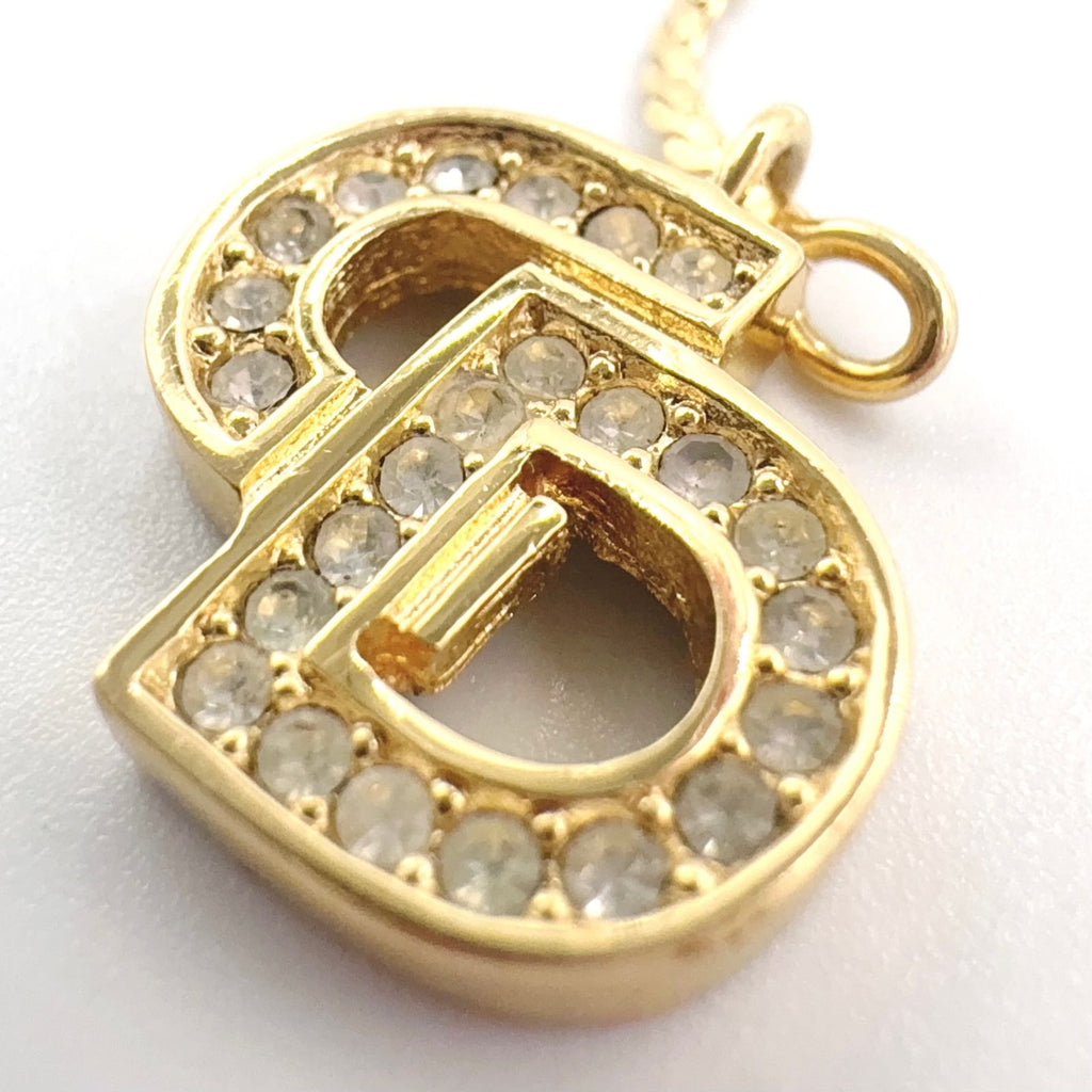 Dior CD Logo Rhinestone Gold Bracelet — view 7