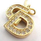 Dior CD Logo Rhinestone Gold Bracelet — view 7
