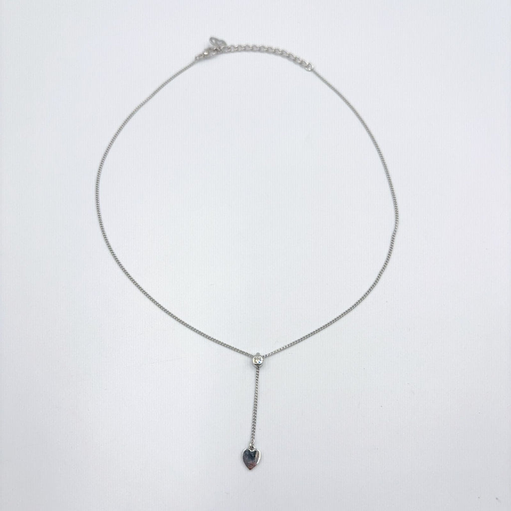Dior Heart Y-shaped Silver Necklace — view 3