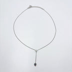 Dior Heart Y-shaped Silver Necklace — view 3