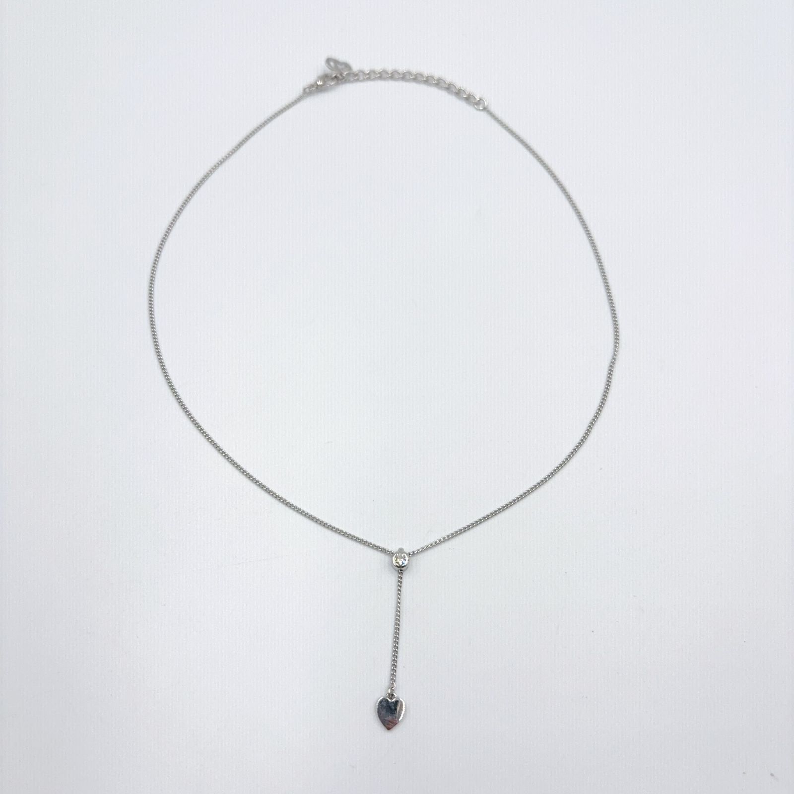 Dior Heart Y-shaped Silver Necklace — view 3