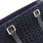 Celine C Macadam Leather Suede Black Handbag Silver — view 8
