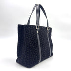 Celine C Macadam Leather Suede Black Handbag Silver — view 2