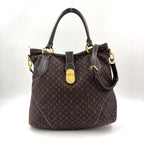 Louis Vuitton Elegy Monogram Idylle Fusain Leather Canvas Brown Handbag Gold
