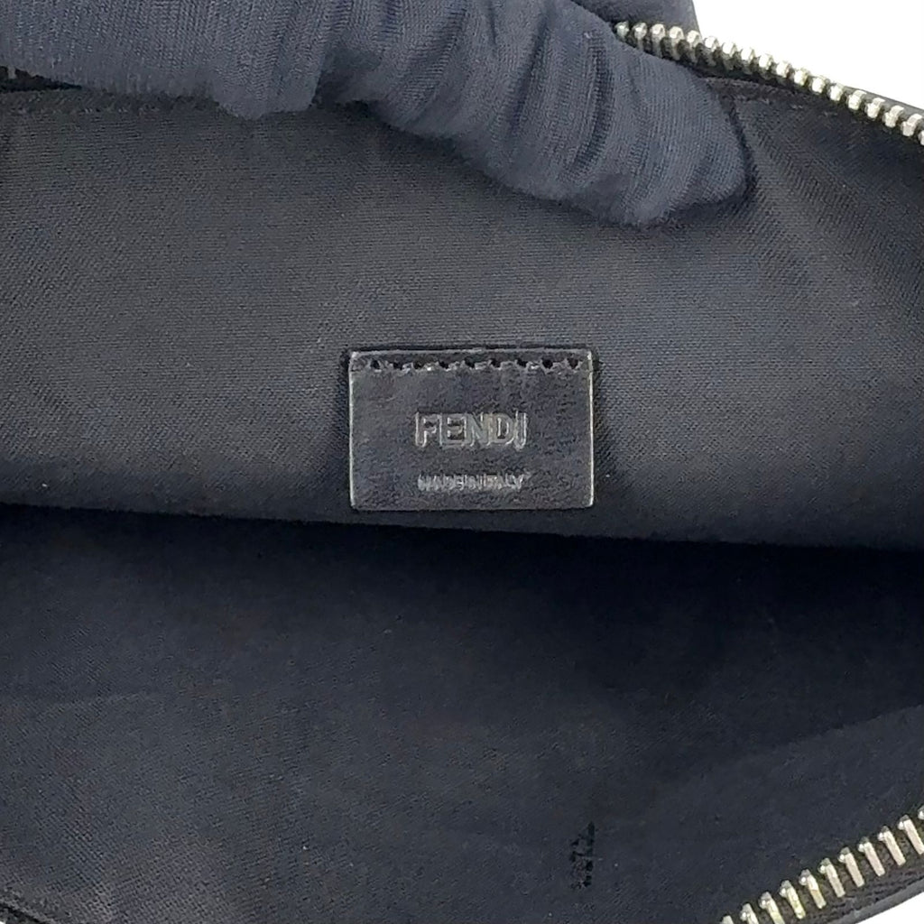 Fendi Bugs Monster Flat Slim Leather Black Clutch Silver — view 4
