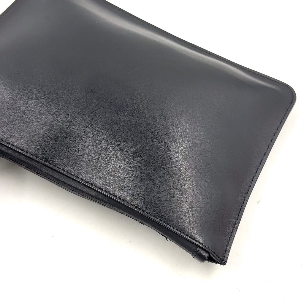 Fendi Mini Occhi Eyes Bugs Monster Leather Black Clutch Silver — view 5