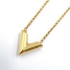 Louis Vuitton Essential V Logo Metal Gold Necklace — view 2