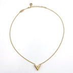 Louis Vuitton Essential V Logo Metal Gold Necklace — view 3