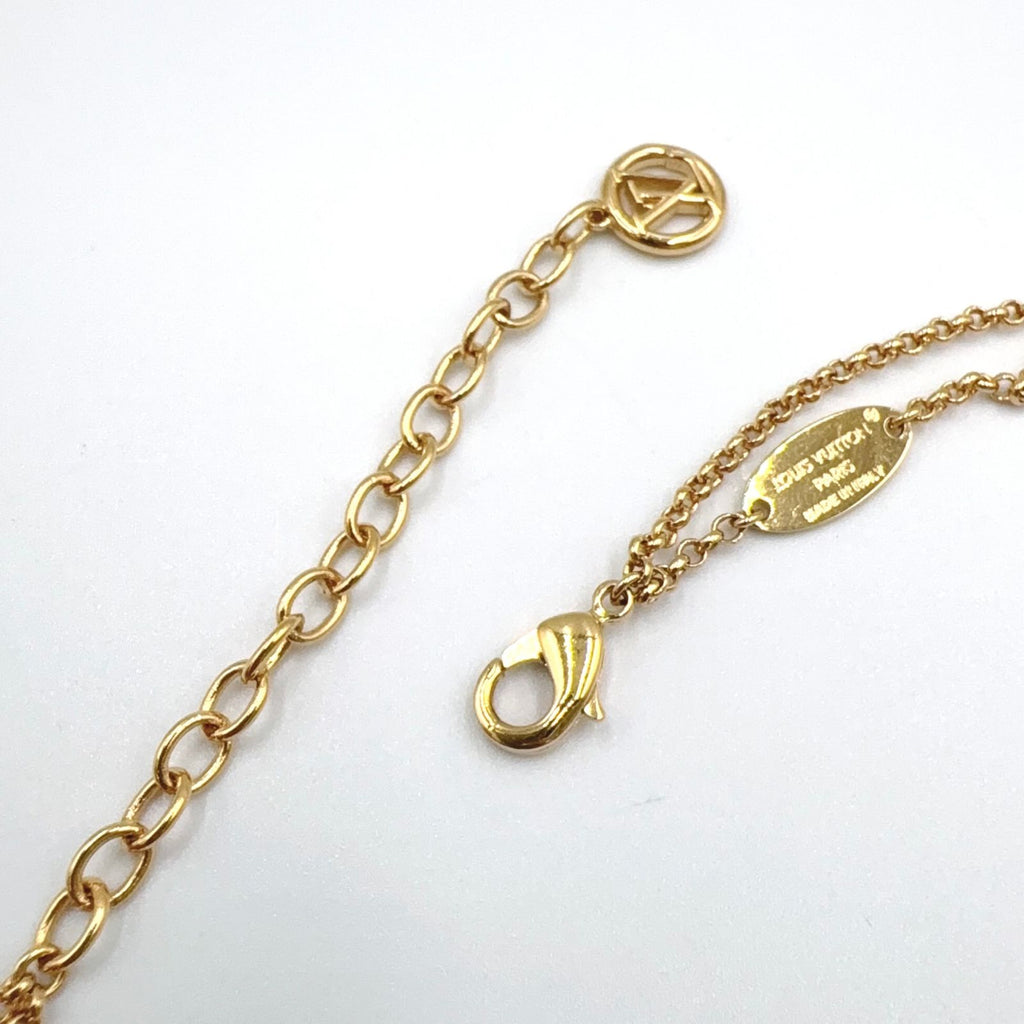 Louis Vuitton LV Metal Rhinestone Gold Necklace — view 8