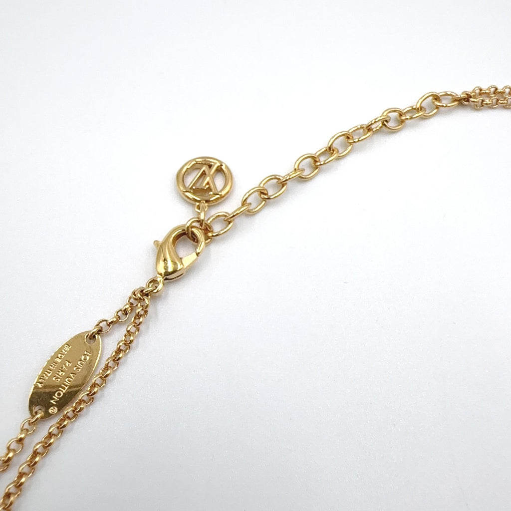 Louis Vuitton LV Metal Rhinestone Gold Necklace — view 7