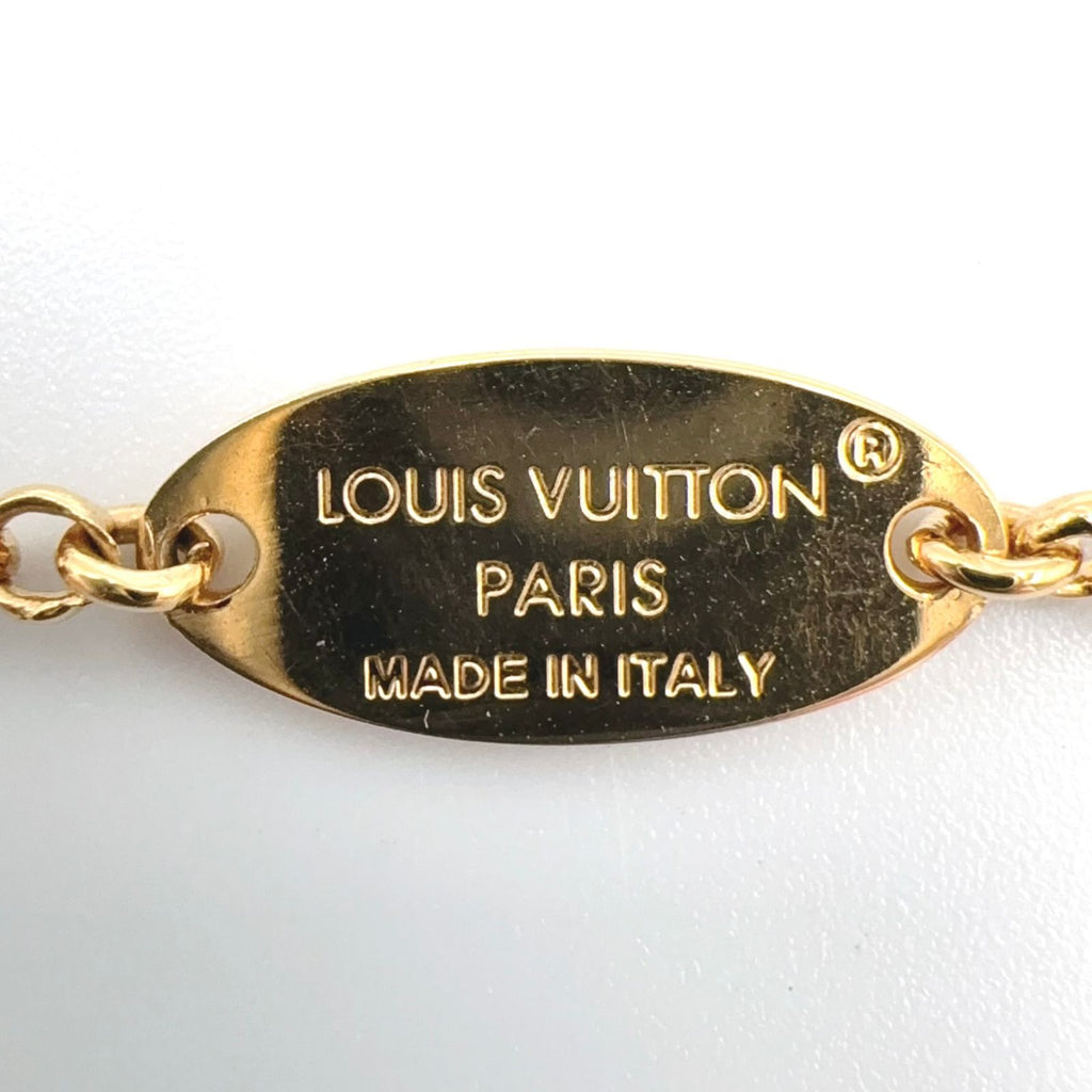 Louis Vuitton LV Metal Rhinestone Gold Necklace — view 4