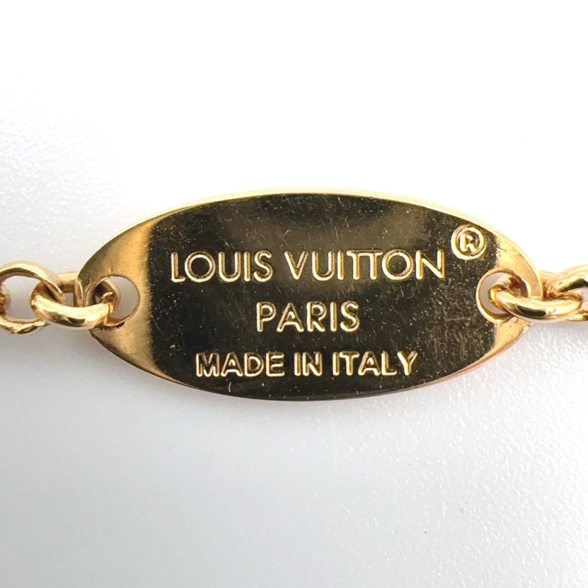Louis Vuitton LV Metal Rhinestone Gold Necklace — view 4