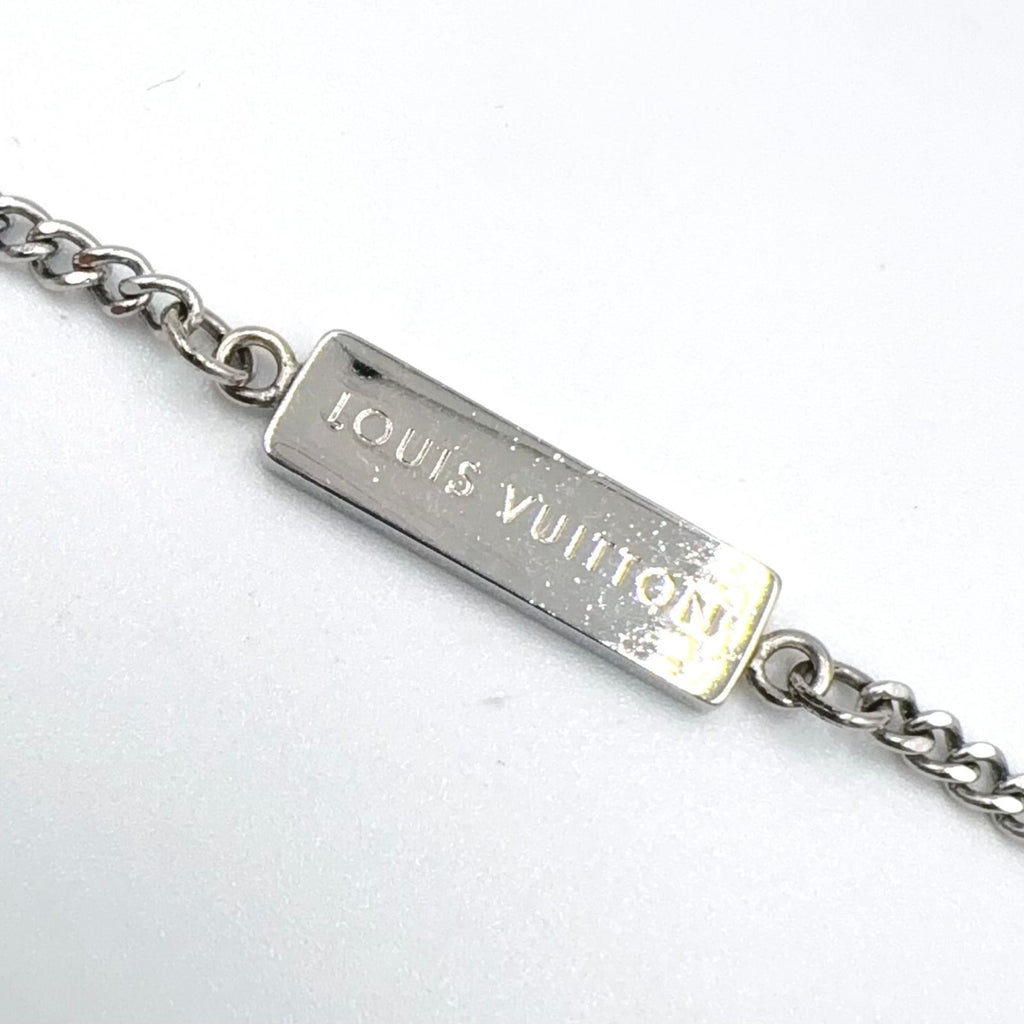 Louis Vuitton LV Award Pendant Metal Enamel Silver Black Necklace — view 4