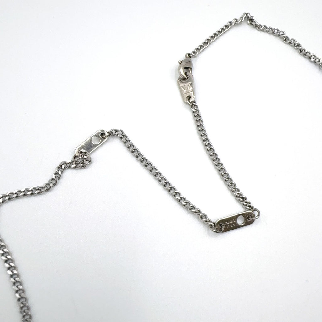 Louis Vuitton LV Award Pendant Metal Enamel Silver Black Necklace — view 7