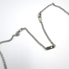 Louis Vuitton LV Award Pendant Metal Enamel Silver Black Necklace — view 7