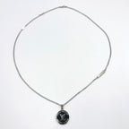 Louis Vuitton LV Award Pendant Metal Enamel Silver Black Necklace — view 3
