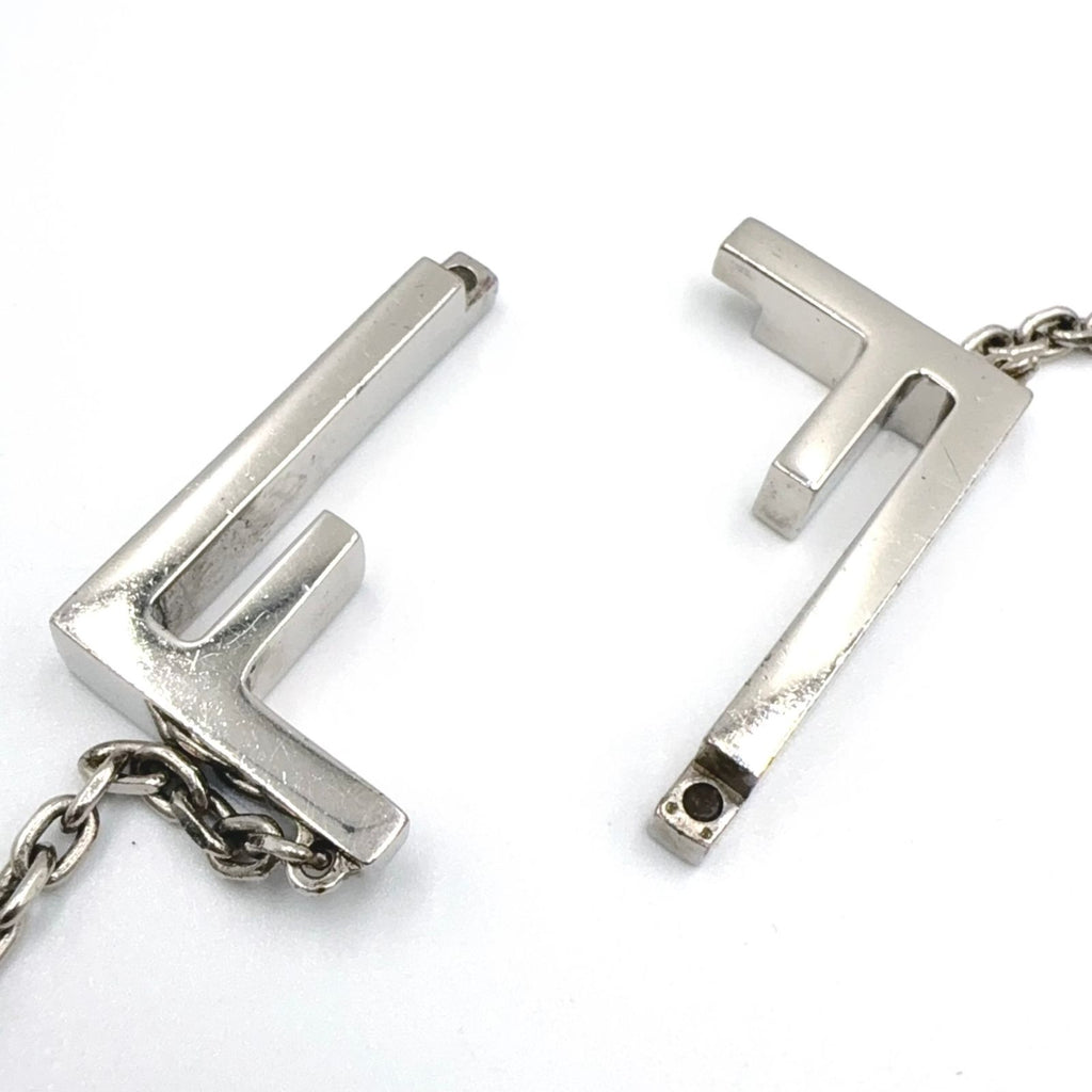 Fendi FF Logo Baguette Metal Silver Necklace — view 6