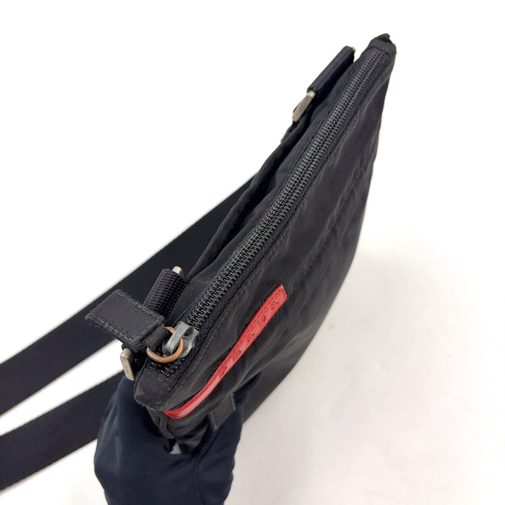 Prada Sports Nylon Black Shoulder Bag Silver — view 5