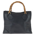 Gucci Bamboo Black Gold Leather Tote — view 2