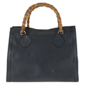 Gucci Bamboo Black Gold Leather Tote