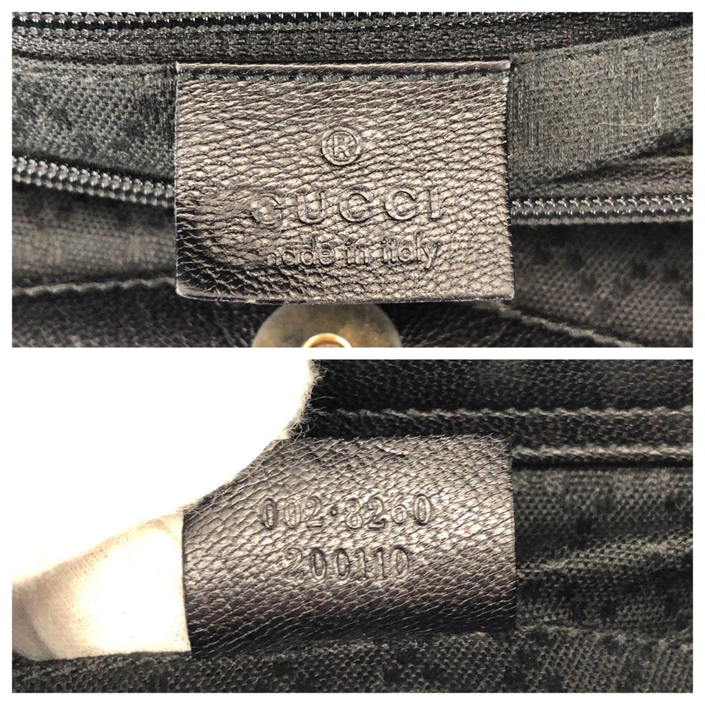 Gucci Bamboo Black Gold Leather Tote — view 4