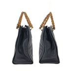 Gucci Bamboo Black Gold Leather Tote — view 8