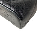 Chanel Vanity Quilted Black Chain Shoulder Silver Mini Bag — view 6