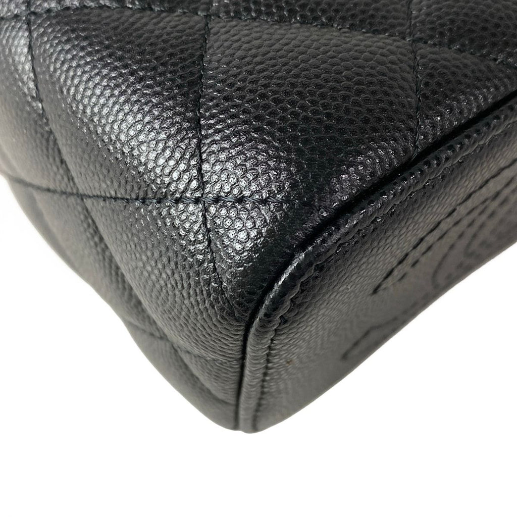 Chanel Vanity Quilted Black Chain Shoulder Silver Mini Bag — view 7